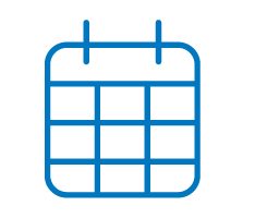 Illustrated calendar using blue lines